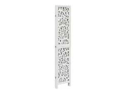 Biombo separador de 4 paneles madera maciza Paulownia blanco ES994359