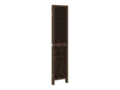 Biombo separador de 4 paneles madera paulownia marrón oscuro ES603826