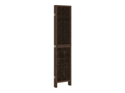 Biombo separador de 5 paneles madera paulownia marrón oscuro ES577377