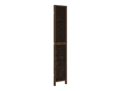 Biombo separador de 3 paneles madera paulownia marrón oscuro ES832874