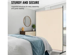 Biombo Separador SucceBuy 6 Pies, Panel Simple De Tela Para Oficina, Dormitorio, Beige