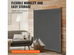 Biombo Separador SucceBuy 6 Pies, Panel Simple De Tela Para Oficina, Dormitorio, Gris