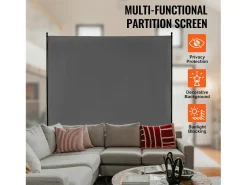 Biombo Separador SucceBuy 6 Pies, Panel Simple De Tela Para Oficina, Dormitorio, Gris