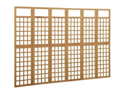 Biombo/Enrejado de 6 paneles madera de abeto 242,5x180 cm ES247396