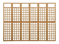 Biombo/Enrejado de 6 paneles madera de abeto 242,5x180 cm ES247396