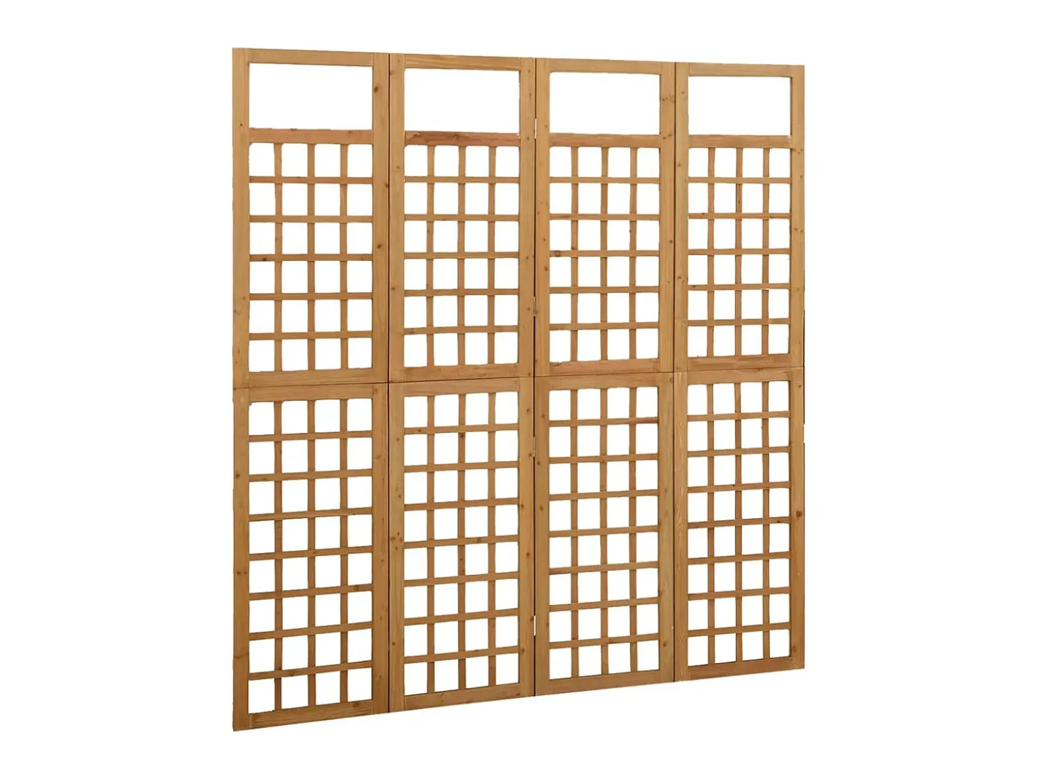 Biombo/Enrejado de 4 paneles madera maciza de abeto 161x180 cm ES913571