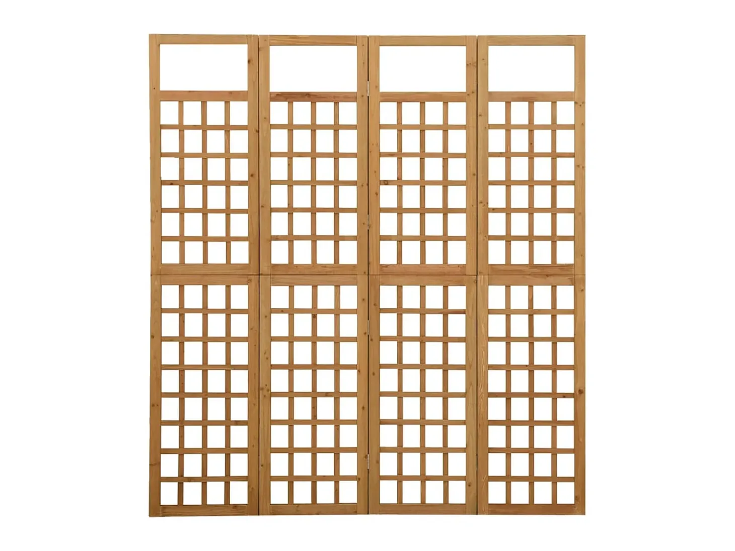 Biombo/Enrejado de 4 paneles madera maciza de abeto 161x180 cm ES913571