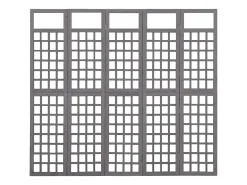 Biombo/Enrejado de 5 paneles madera de abeto gris 201,5x180 cm ES148634