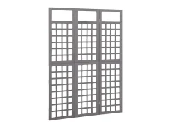 Biombo/Enrejado de 3 paneles madera de abeto gris 121x180 cm ES698751