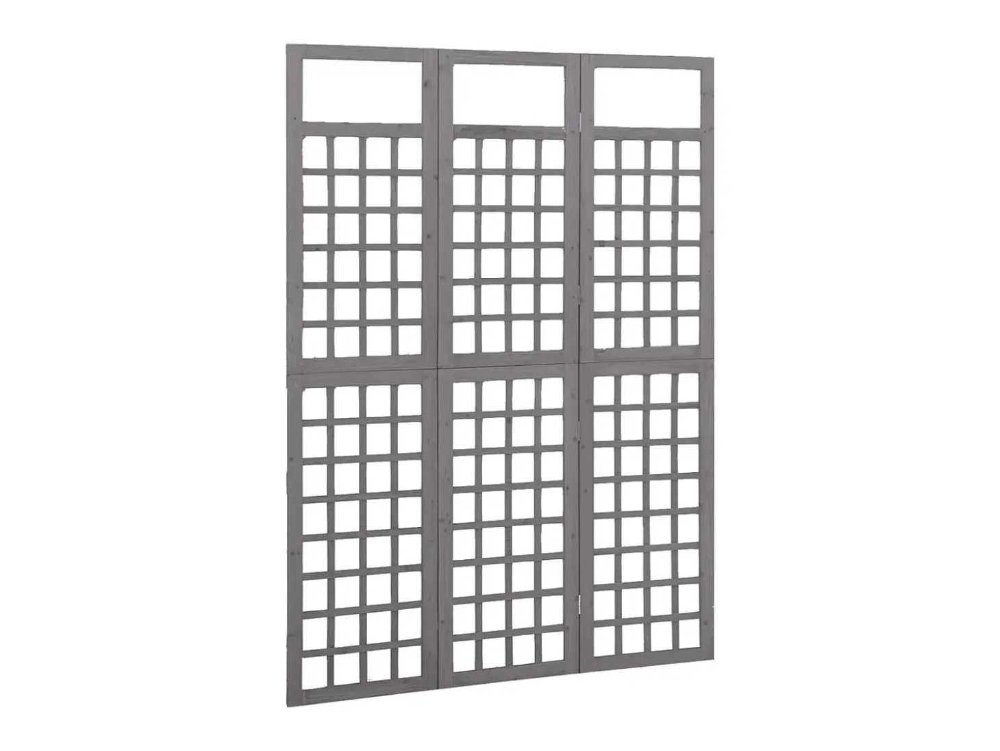 Biombo/Enrejado de 3 paneles madera de abeto gris 121x180 cm ES698751