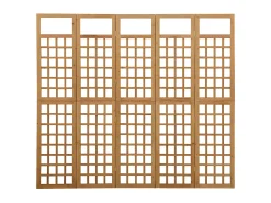Biombo/Enrejado de 5 paneles madera maciza abeto 201,5x180 cm ES844778