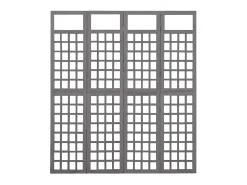 Biombo/Enrejado de 4 paneles madera de abeto gris 161x180 cm ES696070