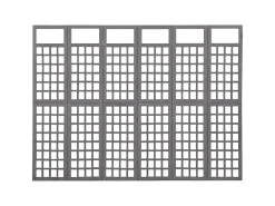 Biombo/Enrejado de 6 paneles madera de abeto gris 242,5x180 cm ES263679