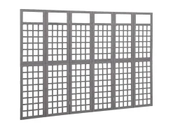Biombo/Enrejado de 6 paneles madera de abeto gris 242,5x180 cm ES263679