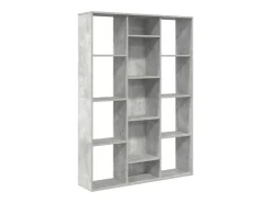 Biombo/Estantería de madera de ingeniería gris hormigón