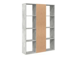 Biombo/Estantería de madera de ingeniería gris hormigón