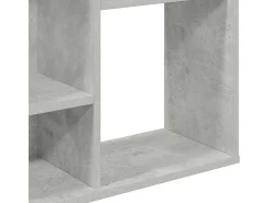 Biombo/Estantería de madera de ingeniería gris hormigón