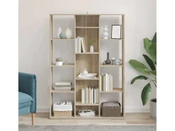 Biombo/Librería roble Sonoma 100x24x140 cm