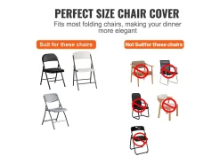 Blanco Elastano Fundas de Sillas Plegables SucceBuy para Boda Comedor, Set de 100