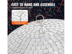 Bola de Espejo Disco SucceBuy de 30 cm con Anillo de Suspensión para Fiestas, Decoración Ideal para DJ Club, Bodas, Cumpleaños, Navidad