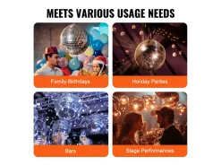 Bola de Espejo Disco SucceBuy de 30 cm con Anillo de Suspensión para Fiestas, Decoración Ideal para DJ Club, Bodas, Cumpleaños, Navidad