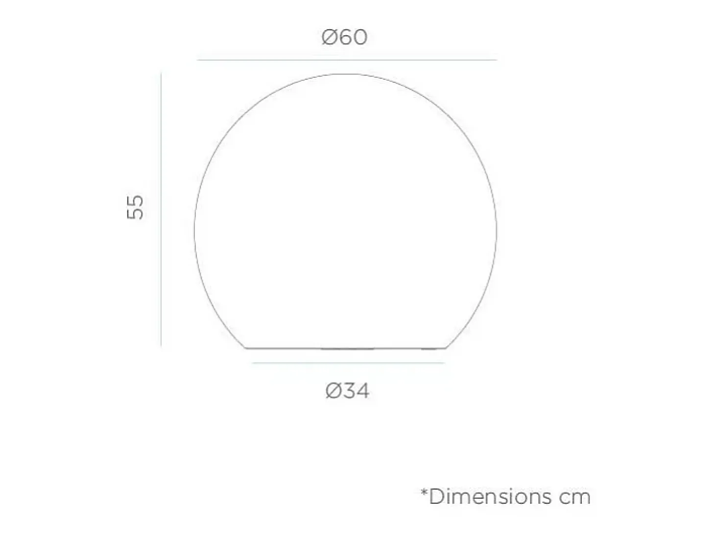 Bola de luz de exterior Buly 60 cm Alimentación