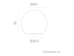Bola de luz exterior Buly 40 cm Solar + recarga eléctrica