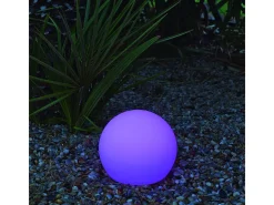 Bola de luz exterior Buly 20 cm Solar + recarga eléctrica