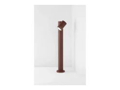 Bolardo de jardín con 1 bombilla E27 máx. 35 W, IP65, aluminio pintado, bolardo para exteriores, acero Corten-Perenz