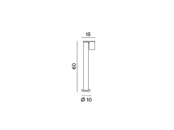 Bolardo de jardín con 1 bombilla E27 máx. 35 W, IP65, aluminio pintado, bolardo para exteriores, acero Corten-Perenz