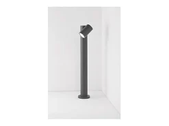 Bolardo de jardín con 1 bombilla E27 máx. 35 W, IP65, aluminio pintado, color antracita - Perenz