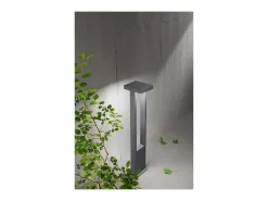 Bolardo LED de jardín Kapp de 14 W, IP65, 1120 lm, 65 cm de altura, 3000 K, aluminio pintado, color gris cemento - Perenz