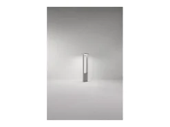 Bolardo LED de jardín Kapp de 14 W, IP65, 1120 lm, 65 cm de altura, 3000 K, aluminio pintado, color gris cemento - Perenz