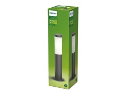 Bolardo LED exterior metálico Utrecht de 20 W - Gris