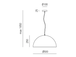 Bonella - Lámpara colgante cobre 1XE27 max 1X60W IP20 - Lámpara de techo con diseño moderno en aluminio - Casquillo E27