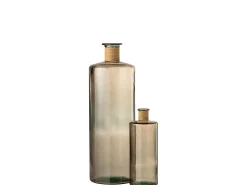 Botella de vidrio marrón en forma de jarrón de 25x25x75 cm