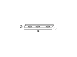 Botón - Plafón LED 3xGX53 máx. 15 W, Rectangular 60x10 cm, Metal pintado, IP20 - Perenz - Blanco