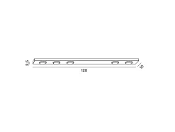 Botón - Plafón LED 5xGX53 máx. 15 W, Rectangular 120x10 cm, Metal Pintado, IP20 - Perenz - Negro