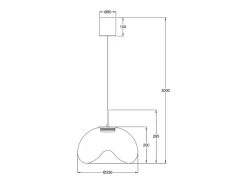 Brena - Lámpara colgante individual transparente de Fabas Luce - LED regulable de 14 W - Lámpara de techo - Diámetro 33 cm