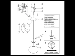 Brena - Lámpara colgante individual transparente de Fabas Luce - LED regulable de 14 W - Lámpara de techo - Diámetro 33 cm