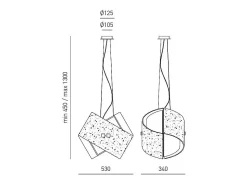 Camilla - Lámpara colgante plata 2XE27 max 2X70W IP20 - Lámpara de techo con diseño moderno en aluminio - Casquillo E27