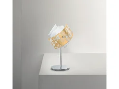 Camilla - Lámpara de mesa hoja de oro 1XE14 max 1X42W IP20 - Lámpara de mesa moderna con base de metal y cristal decorado - Casquillo E27