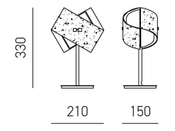 Camilla - Lámpara de mesa hoja de plata 1XE14 max 1X42W IP20 - Lámpara de mesa moderna con base de metal y cristal decorado - Casquillo E27