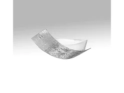 Camilla - Plafón plata 3XE14 max 3X28W IP20 - Aplique moderno con difusor de cristal plateado y marco blanco 43x30cm