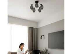 Candelabros Allivon moderno de acero - 3 fuentes luminosas 3000K - L.54 x A.36 cm - negro