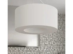 Candelabros Astrona slim minimalista de tela/PVC/acero - 6 fuentes luminosas 3000K - L.70 x A.102 cm - blanco