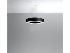 Candelabros Astrona slim minimalista de tela/PVC/acero - 5 fuentes luminosas 3000K - L.50 x A.102 cm - negro