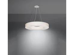 Candelabros Astrona slim minimalista de tela/PVC/acero - 6 fuentes luminosas 4000K - L.70 x A.102 cm - blanco