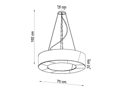 Candelabros Astrona slim minimalista de tela/PVC/acero - 6 fuentes luminosas 4000K - L.70 x A.102 cm - blanco