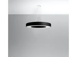 Candelabros Astrona slim minimalista de tela/PVC/acero - 6 fuentes luminosas 3000K - L.70 x A.102 cm - negro